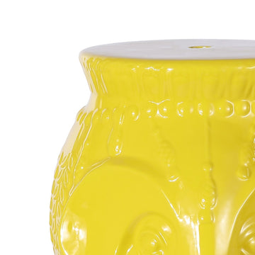 Orla 18.5" Modern Bohemian Elephant Ceramic Garden Stool - JONATHAN Y